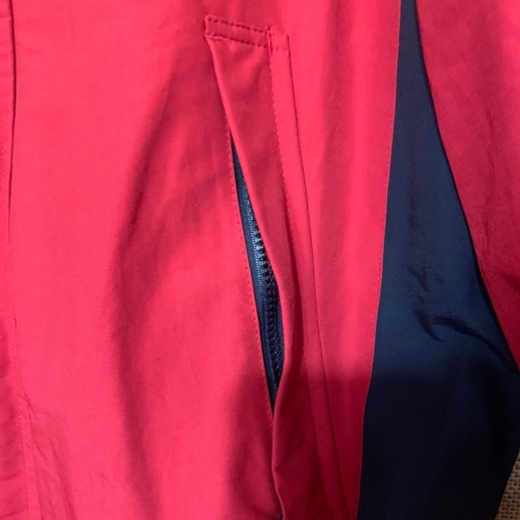 Nautica Red Windbreaker with Navy Collar Large - Picture 4 of 8